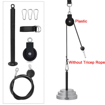 Workout Pulley Cable System Fitness Equipment Adjustable Length Home Gym