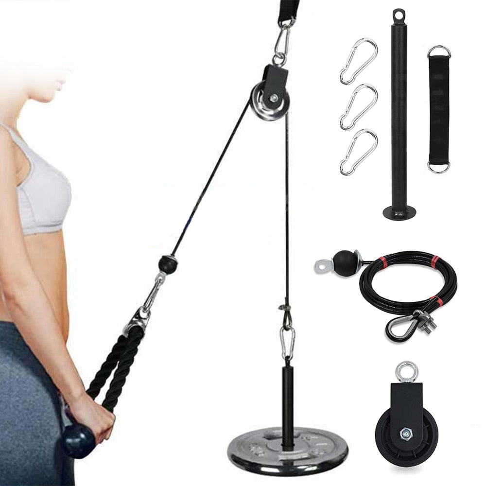 Workout Pulley Cable System Fitness Equipment Adjustable Length Home Gym