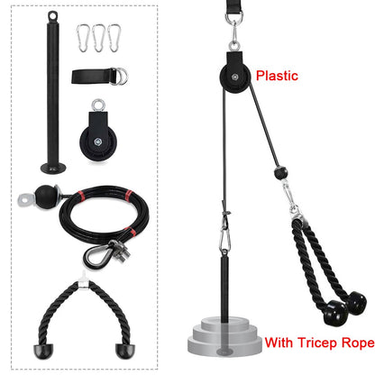 Workout Pulley Cable System Fitness Equipment Adjustable Length Home Gym