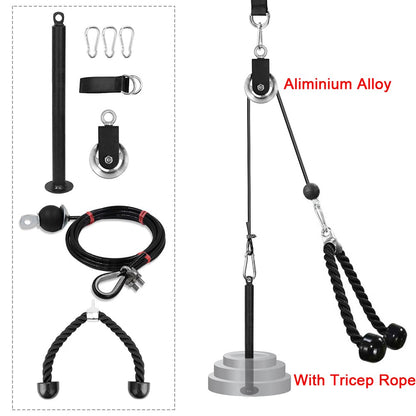 Workout Pulley Cable System Fitness Equipment Adjustable Length Home Gym