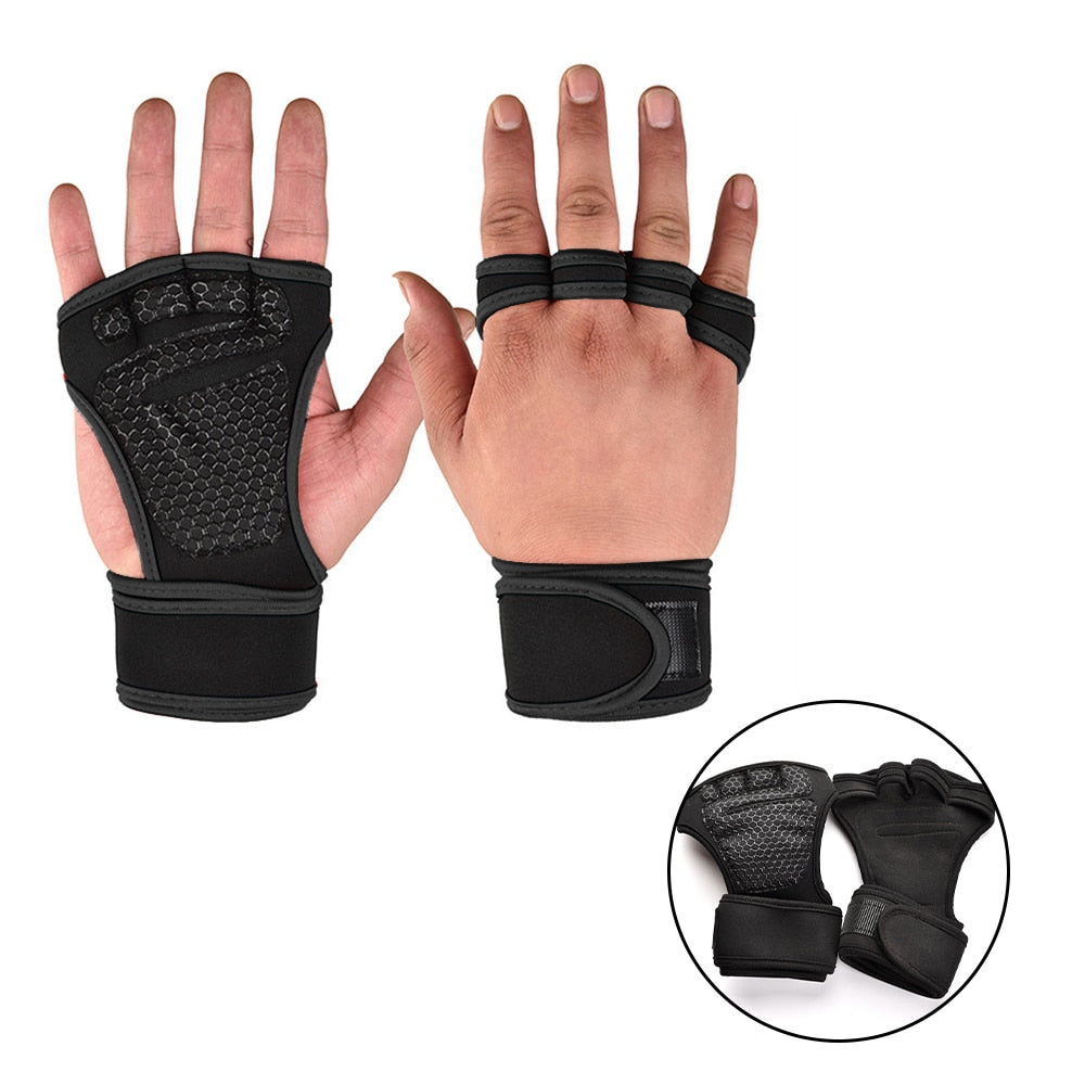 Weightlifting Training Gloves for Men and Women Fitness Sports Body Building Gymnastics Gym Hand Wrist Palm Protector Gloves